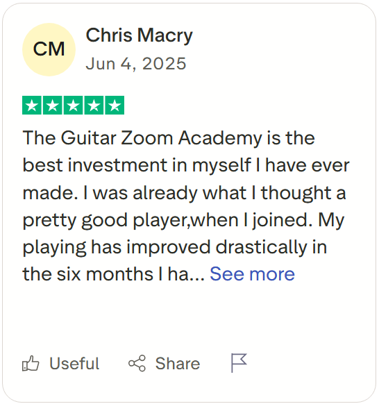 GuitarZoom.com Facebook ad: You know scales, chords, and songs.