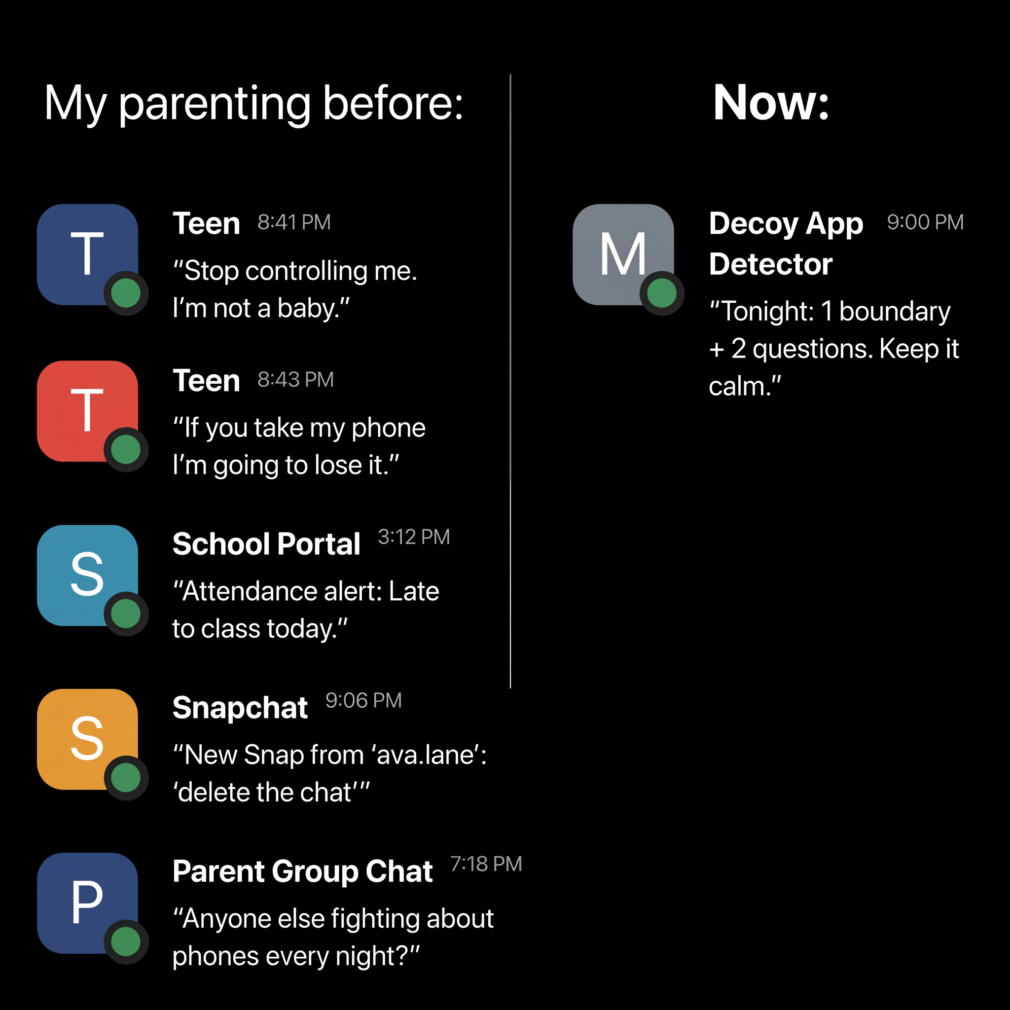 The Decoy App Detector Facebook ad: Exhausted From Fighting the Same Phone Battles?