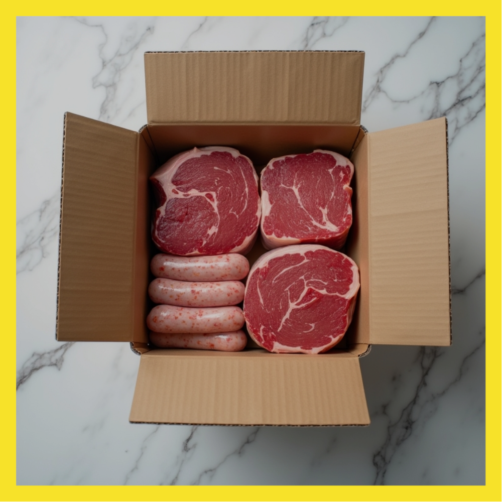 Broad Focus Facebook ad: Butcher Meat Delivery Subscription.