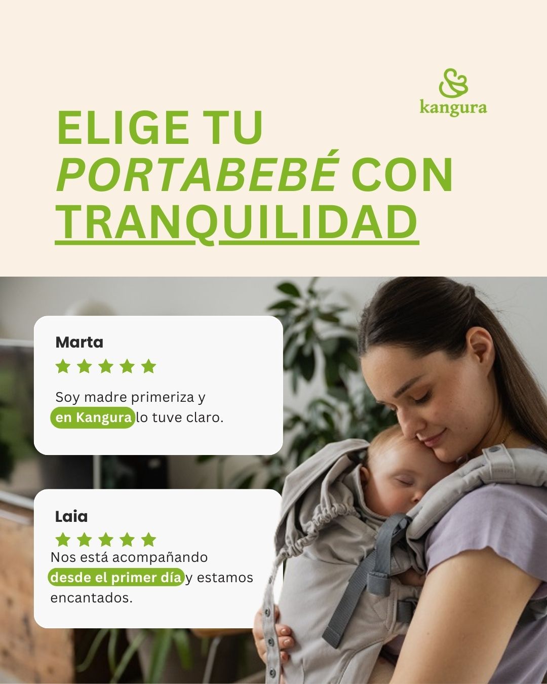 Kangura Portabebes Facebook ad: Tu portabebés ideal está aquí