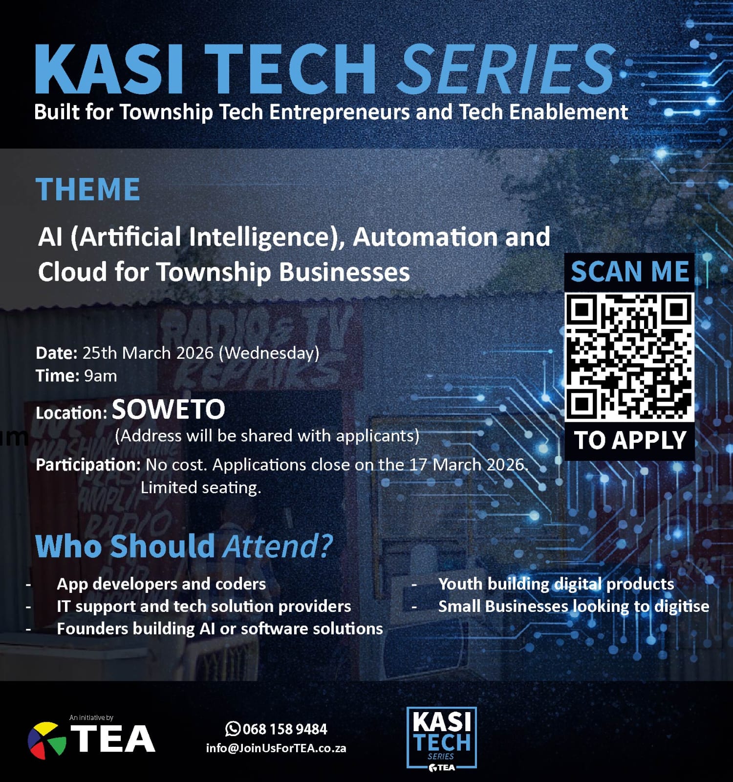 TEA - Township Entrepreneur's Alliance Facebook ad: ANNOUNCEMENT: KASI TECH SERIES