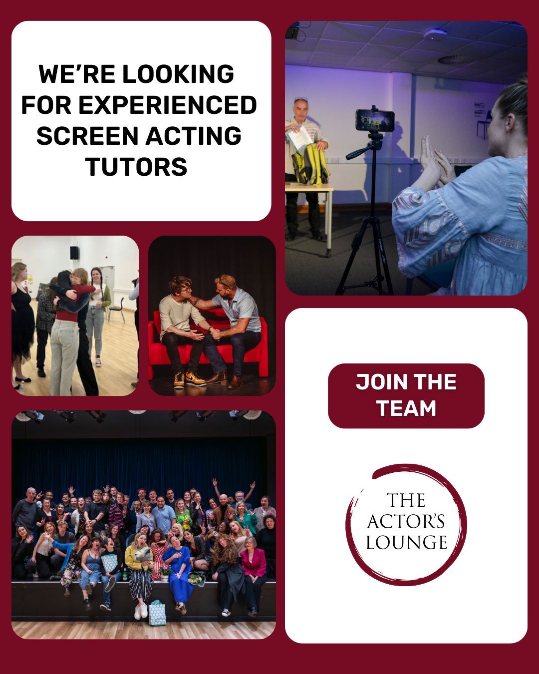 The Actor's Lounge Facebook ad: The Actor’s Lounge, Award-winning acting school is looking…