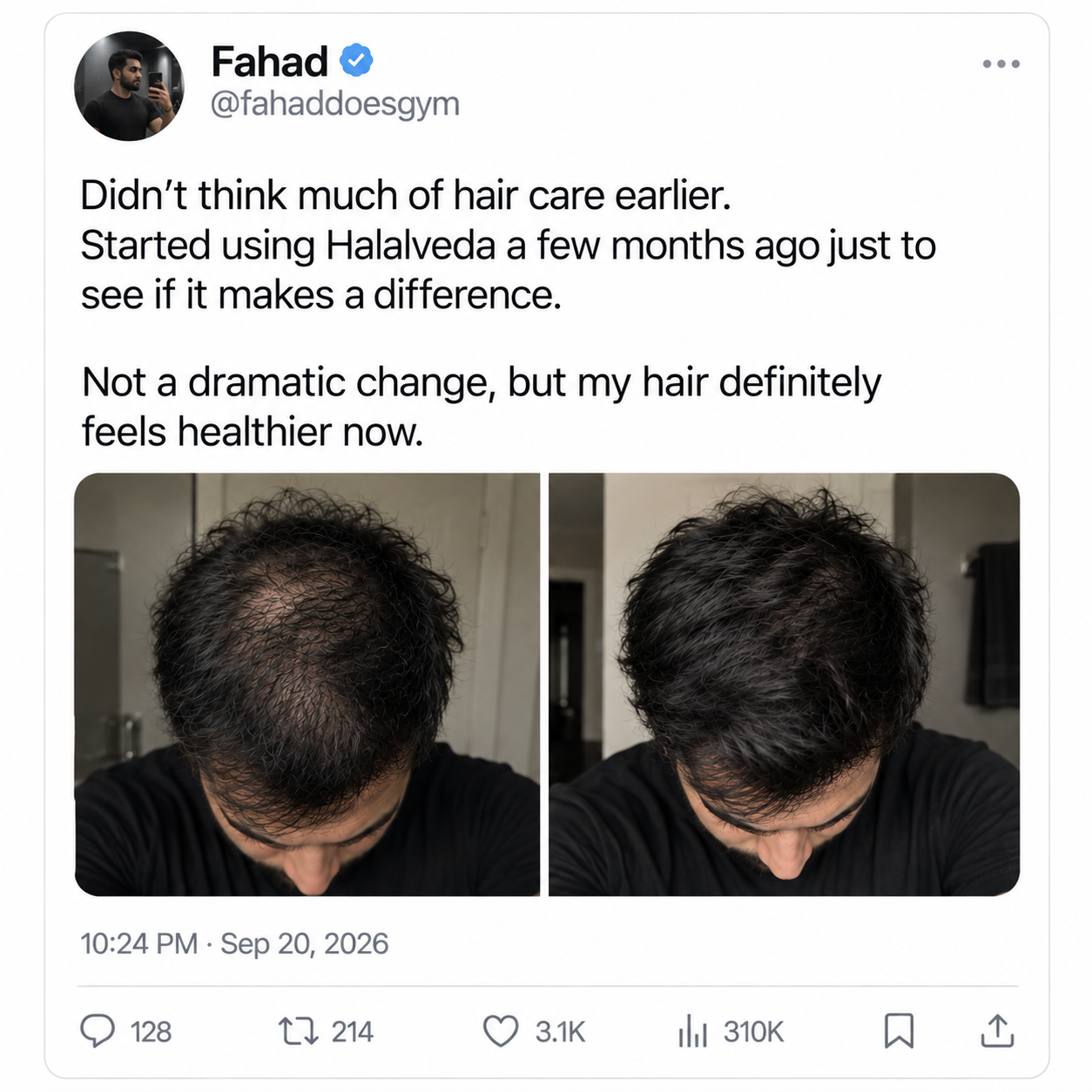 Halalveda.uk Facebook ad: No1. Hair Growth Oil