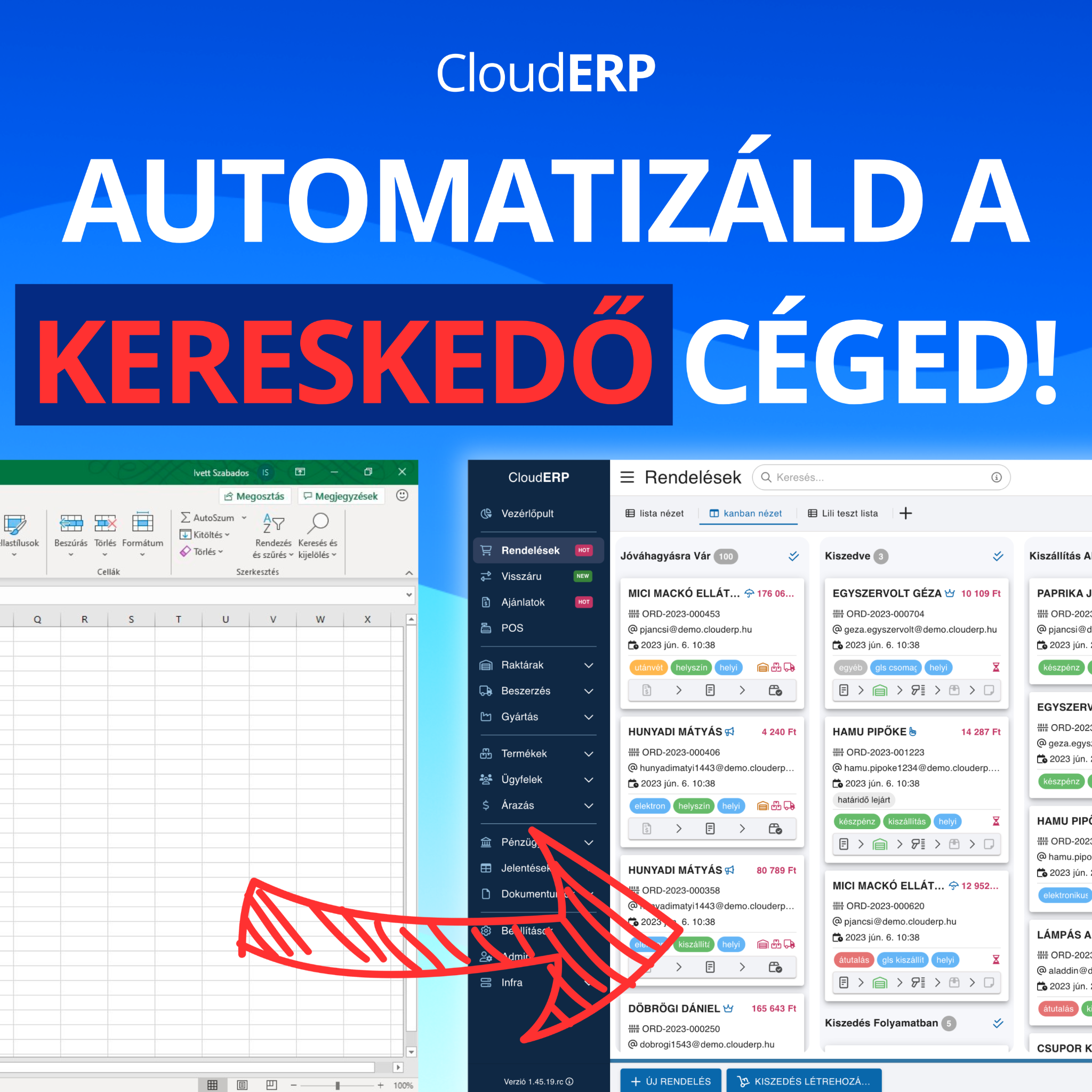 Cloud ERP - E-kereskedelmi Vállalatirányítási Rendszer Facebook ad from Jan 13, 2025