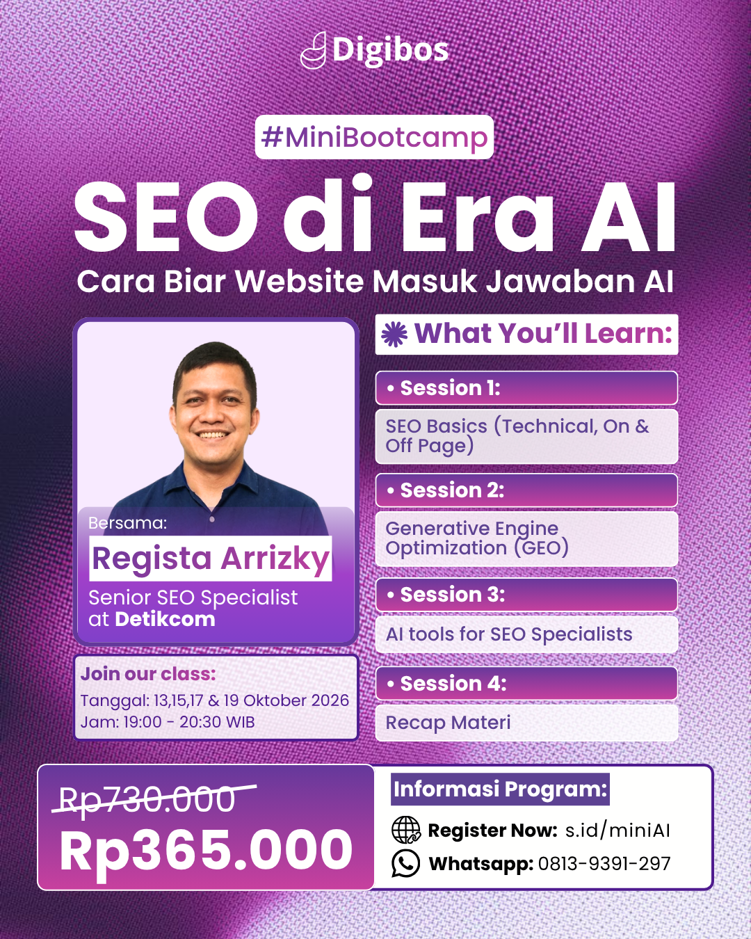digibos.id Facebook ad: Kuasai SEO AI