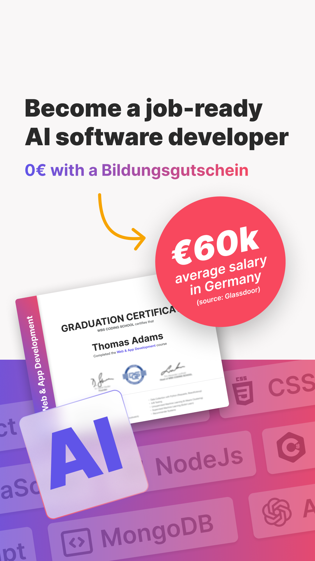 WBS CODING SCHOOL Facebook ad