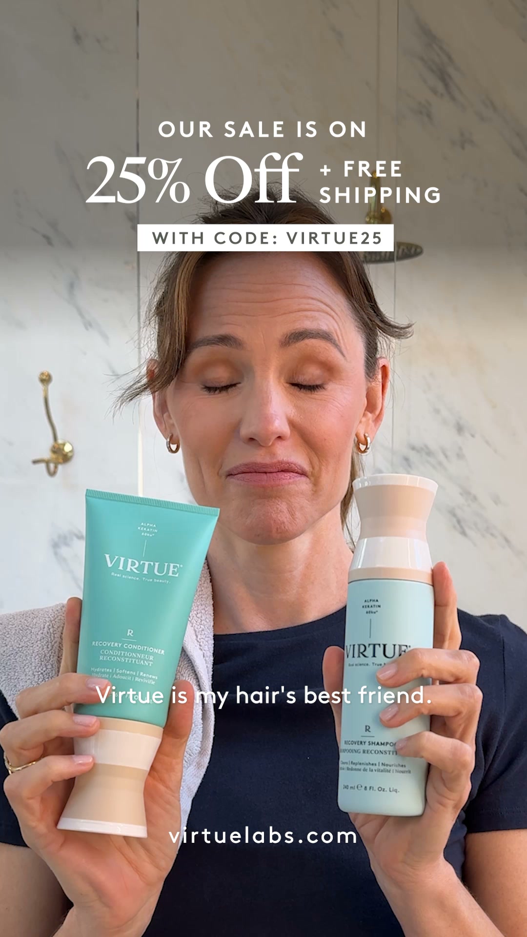 Virtue Labs Facebook ad: Award-Winning & Proven to Heal Hair