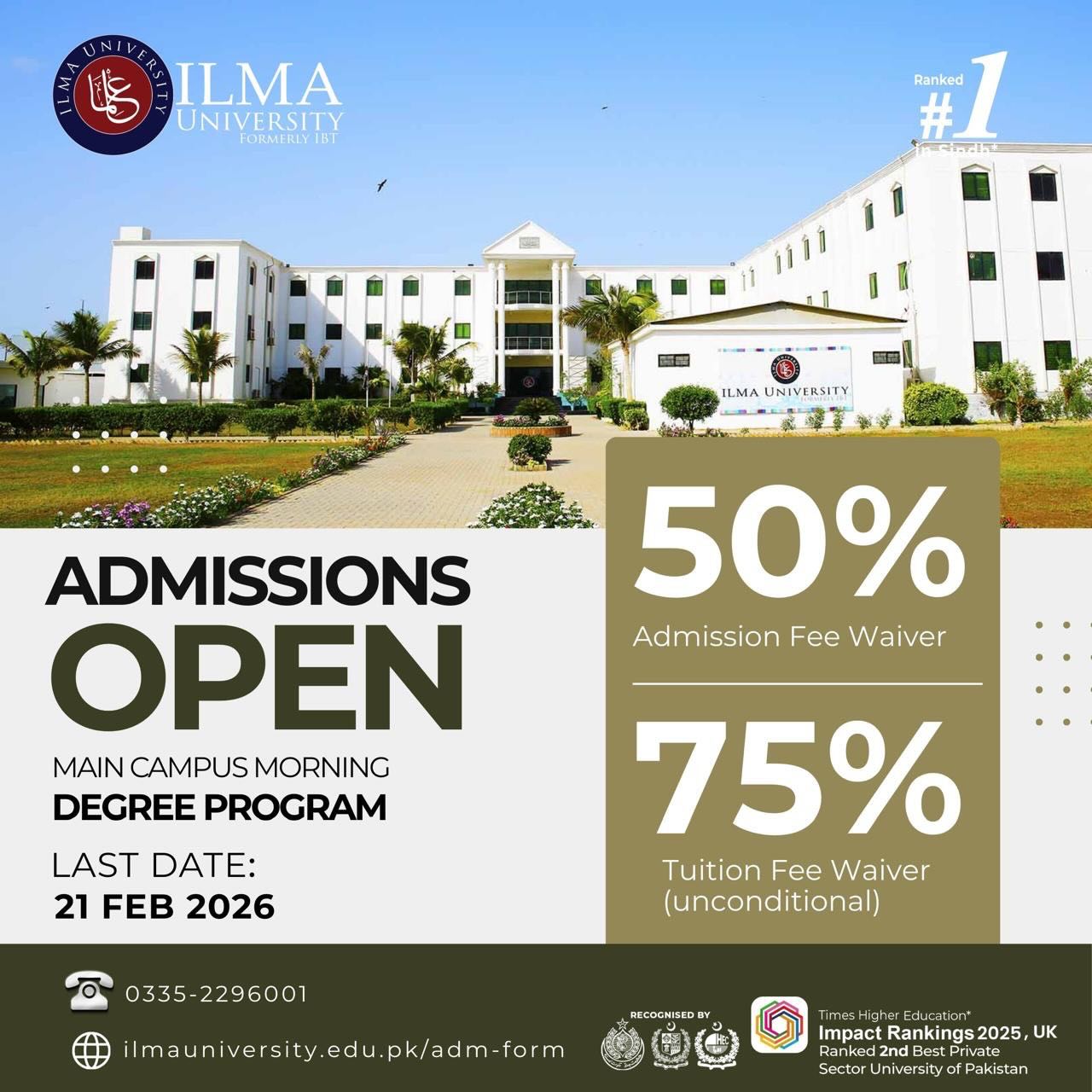 Ilma University Facebook ad: Admissions | ILMA University