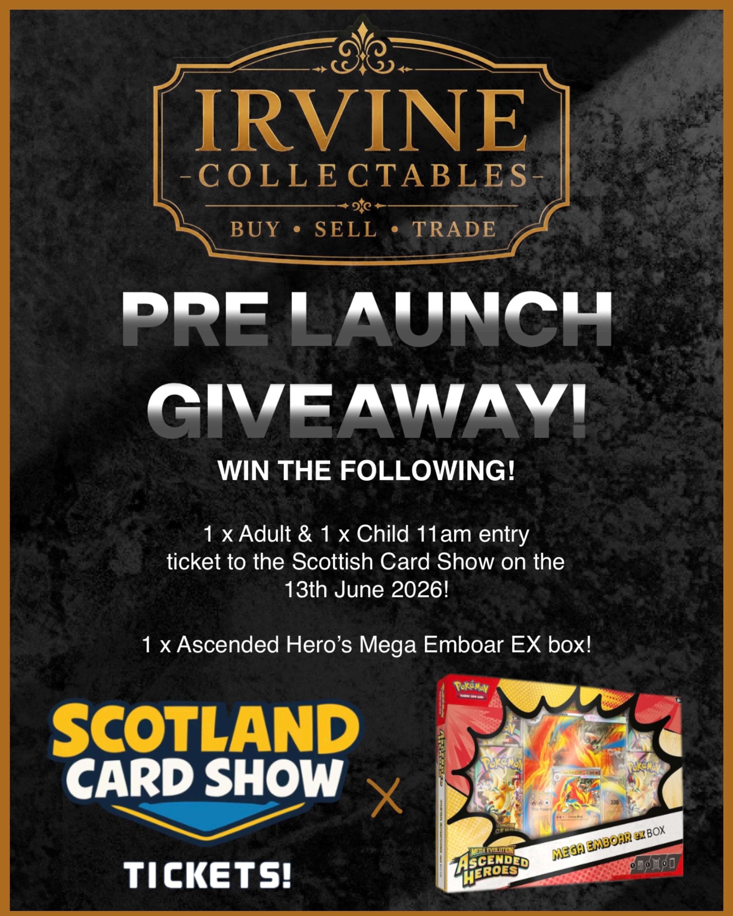irvinecollectables Facebook ad: PRE LAUNCH GIVEAWAY!
