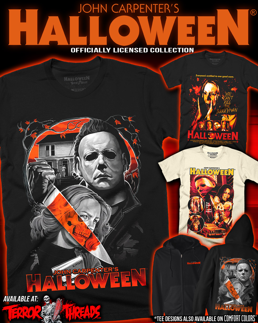 Terror Threads Facebook ad: Adult Sizes Small Through 5XL