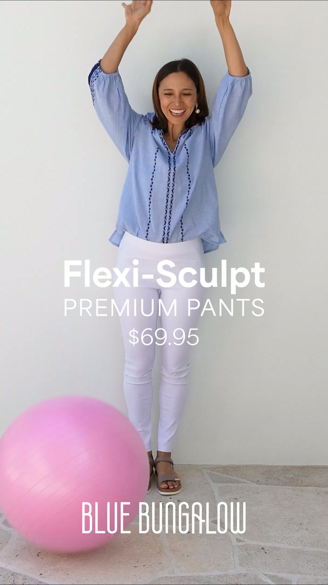 Blue Bungalow Facebook ad: Flexi-Sculpt Premium Pants, $69.95