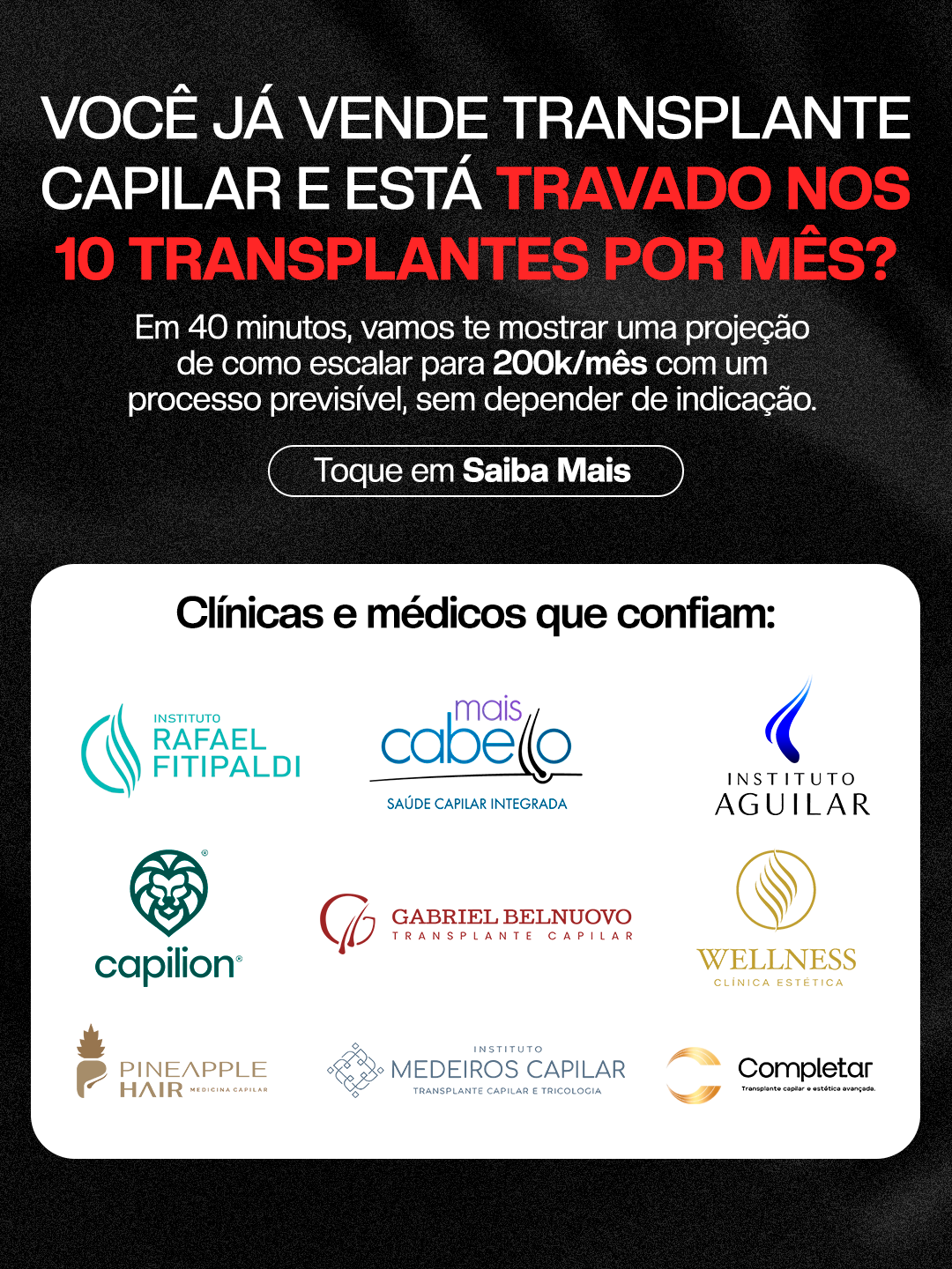 Hiago Lemos Facebook ad: A única assessoria de marketing 100% focada em transplante…