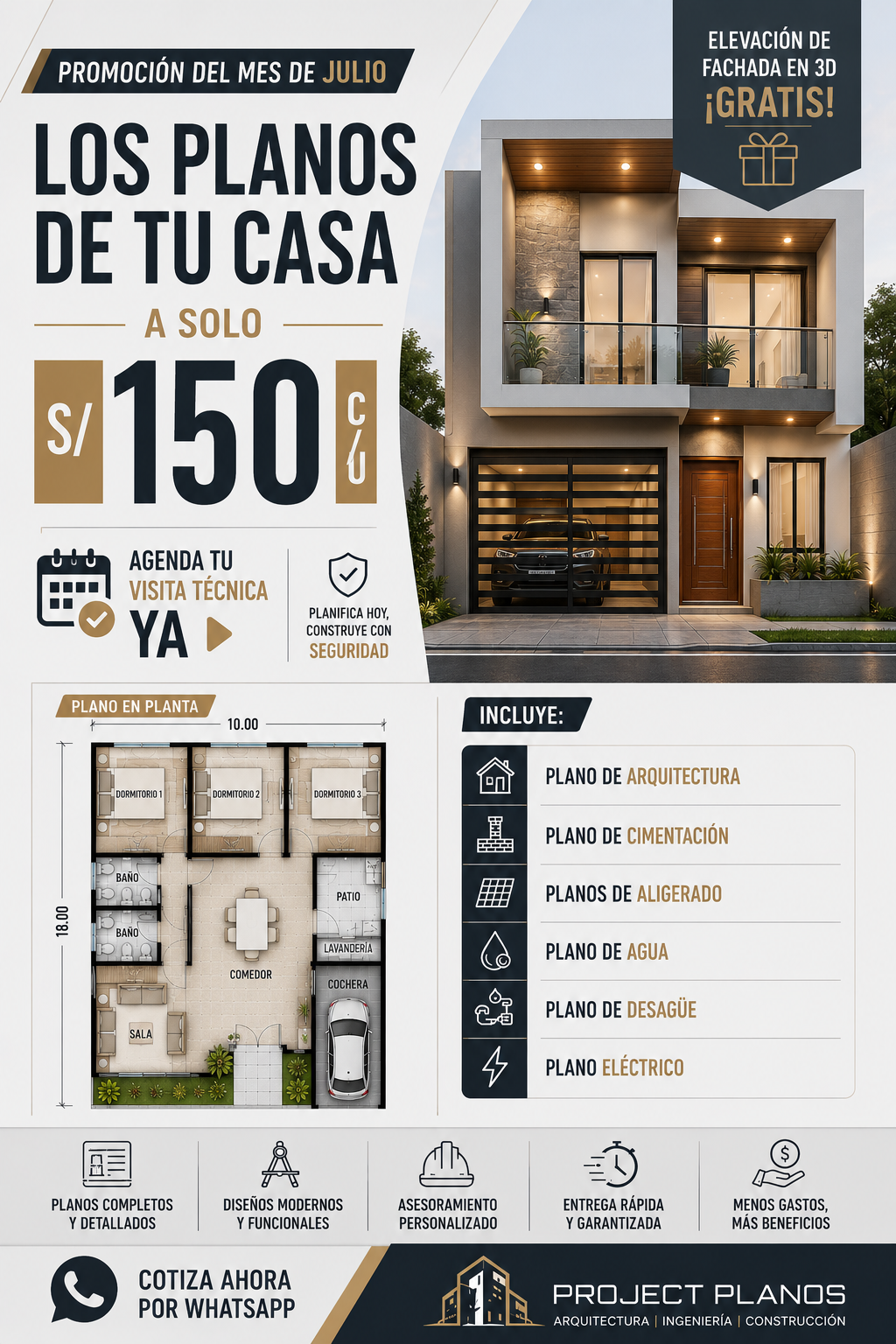 Project Planos Facebook ad: ¡PROMOCIÓN DE JULIO! PLANOS DESDE S/ 150