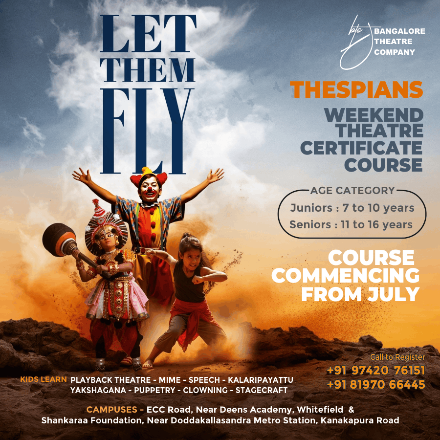Bangalore Theatre Company Facebook ad: Weekend Theatre Certificate Course