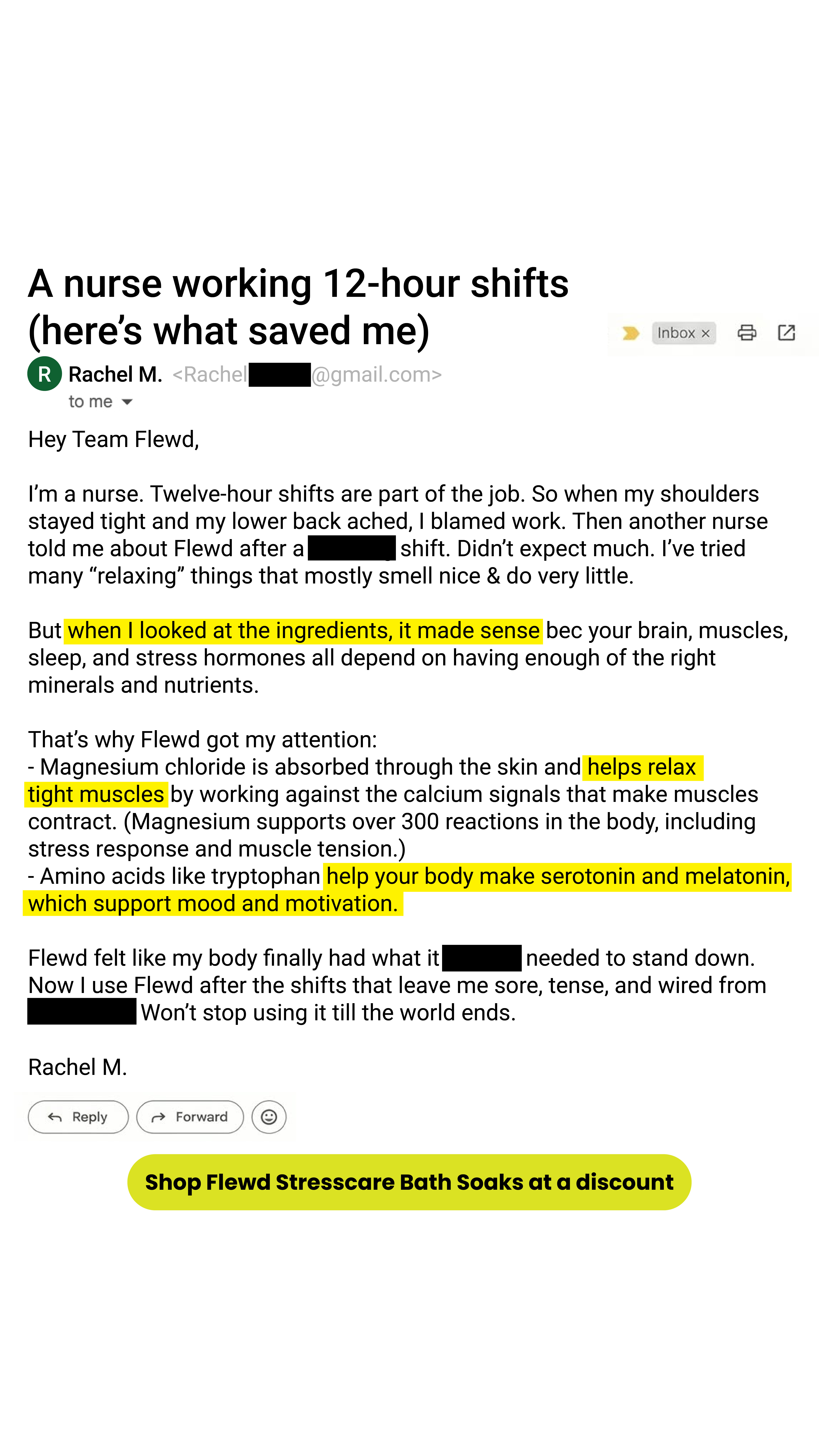 Flewd Stresscare Facebook ad