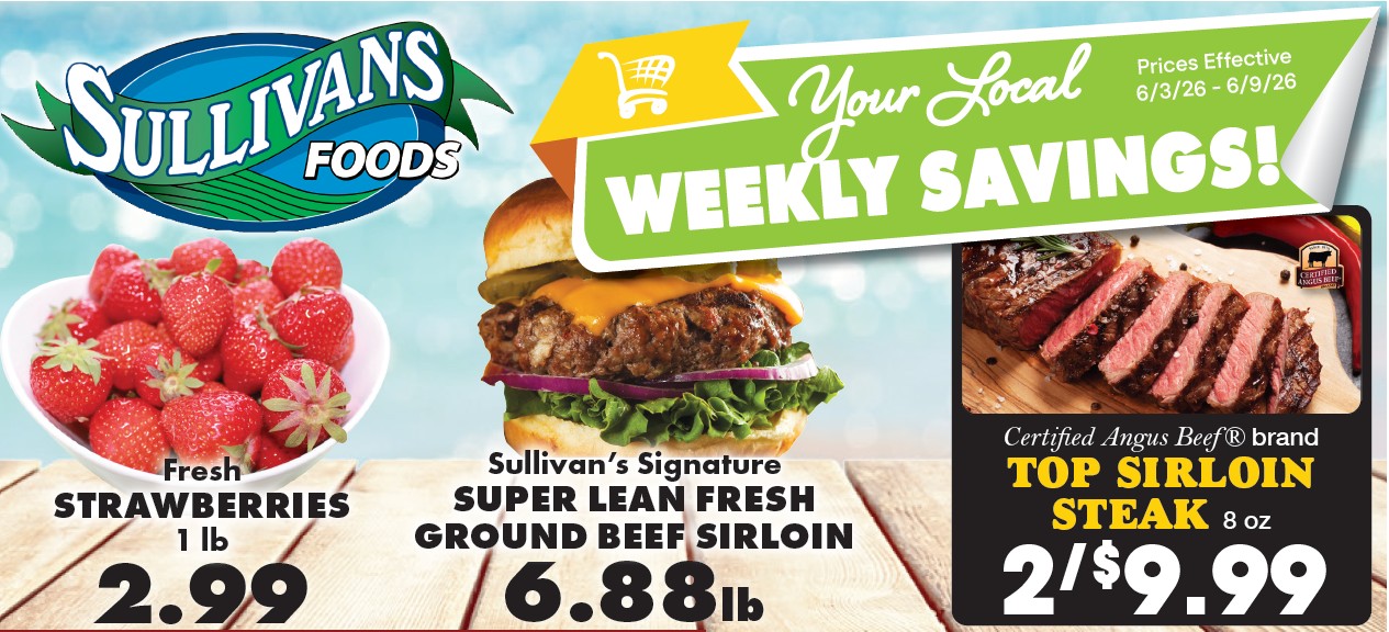 Sullivans Foods Facebook ad: NEW WEEK. NEW SAVINGS.