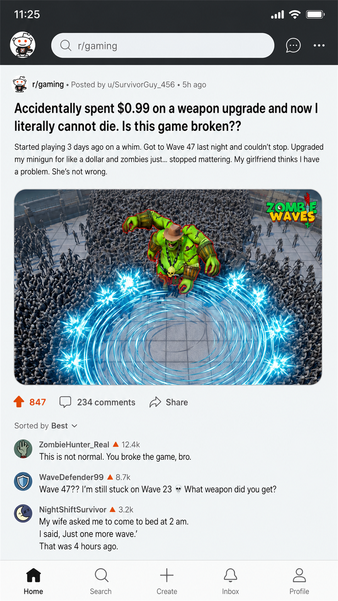 ZombieWaves Facebook ad