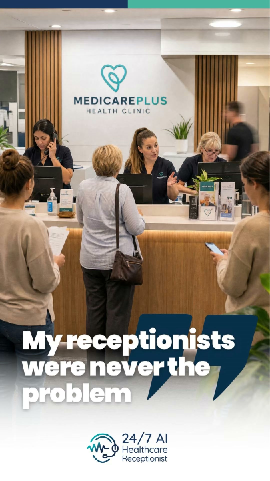 24/7 AI Healthcare Receptionist Facebook ad: Increase Your Clinic’s Revenue