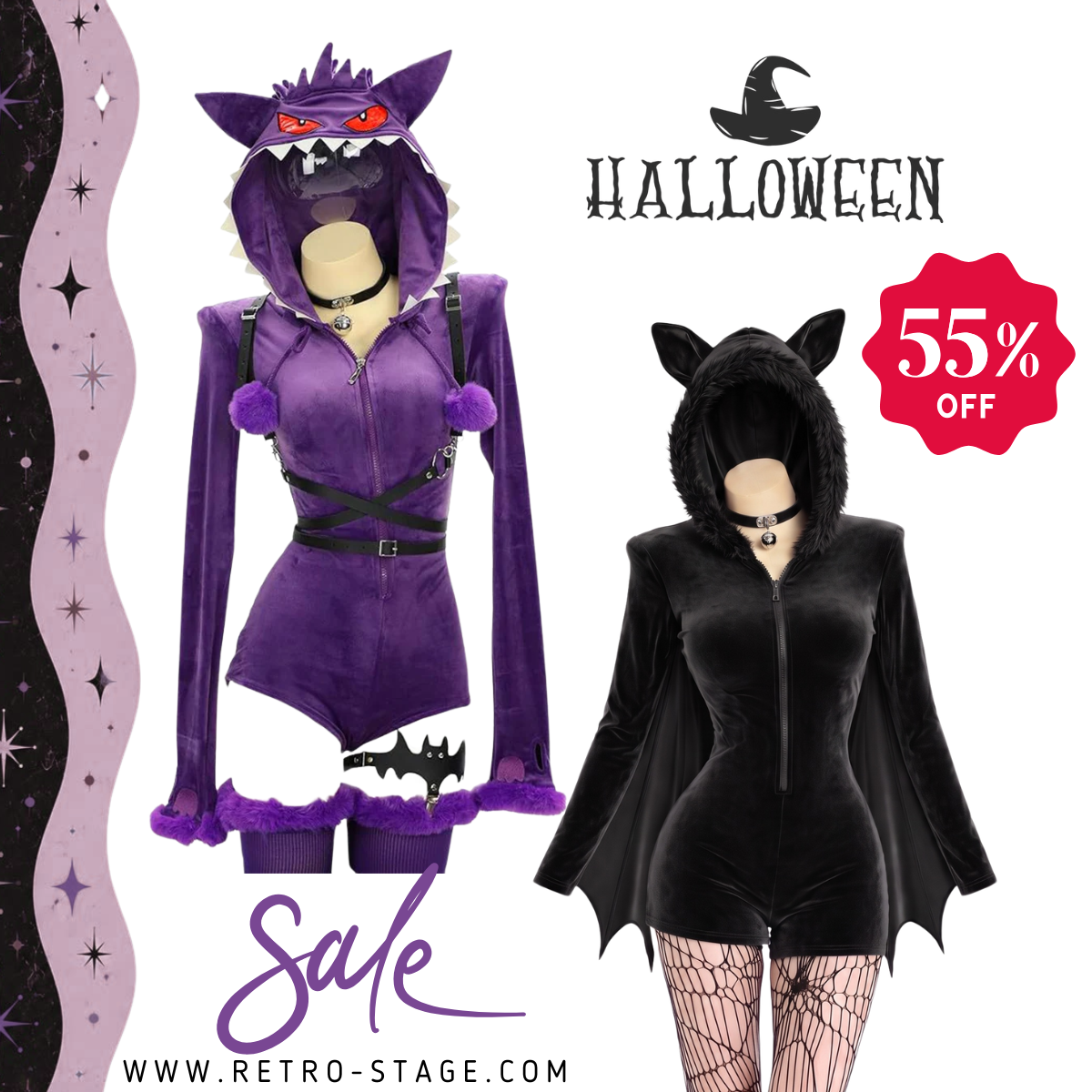Retro-Stage Facebook ad: Enjoy 55% OFF