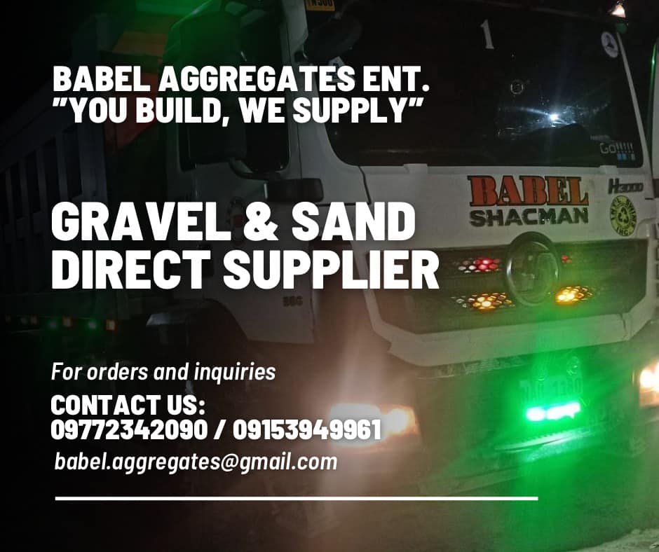 Babel Gravel and Sand Direct Supplier Facebook ad: YOU BUILD. WE SUPPLY.