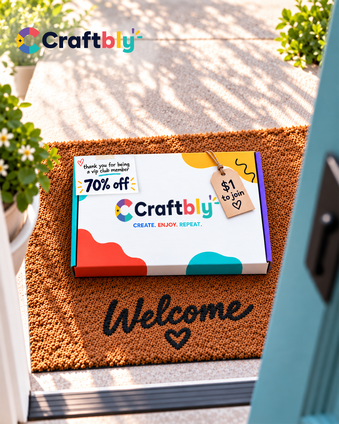 Craftbly Facebook ad: Just $1/month gets you in