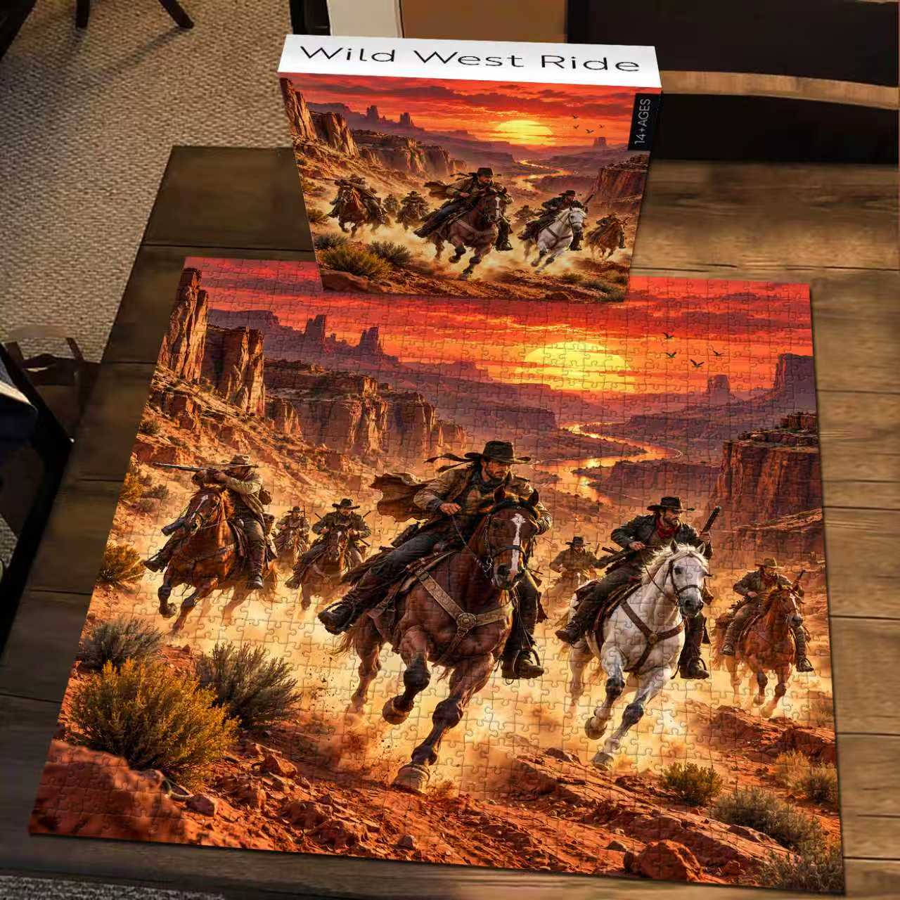 Puzzlepickup Facebook ad: Wild West Ride Jigsaw Puzzle 1000 Pieces