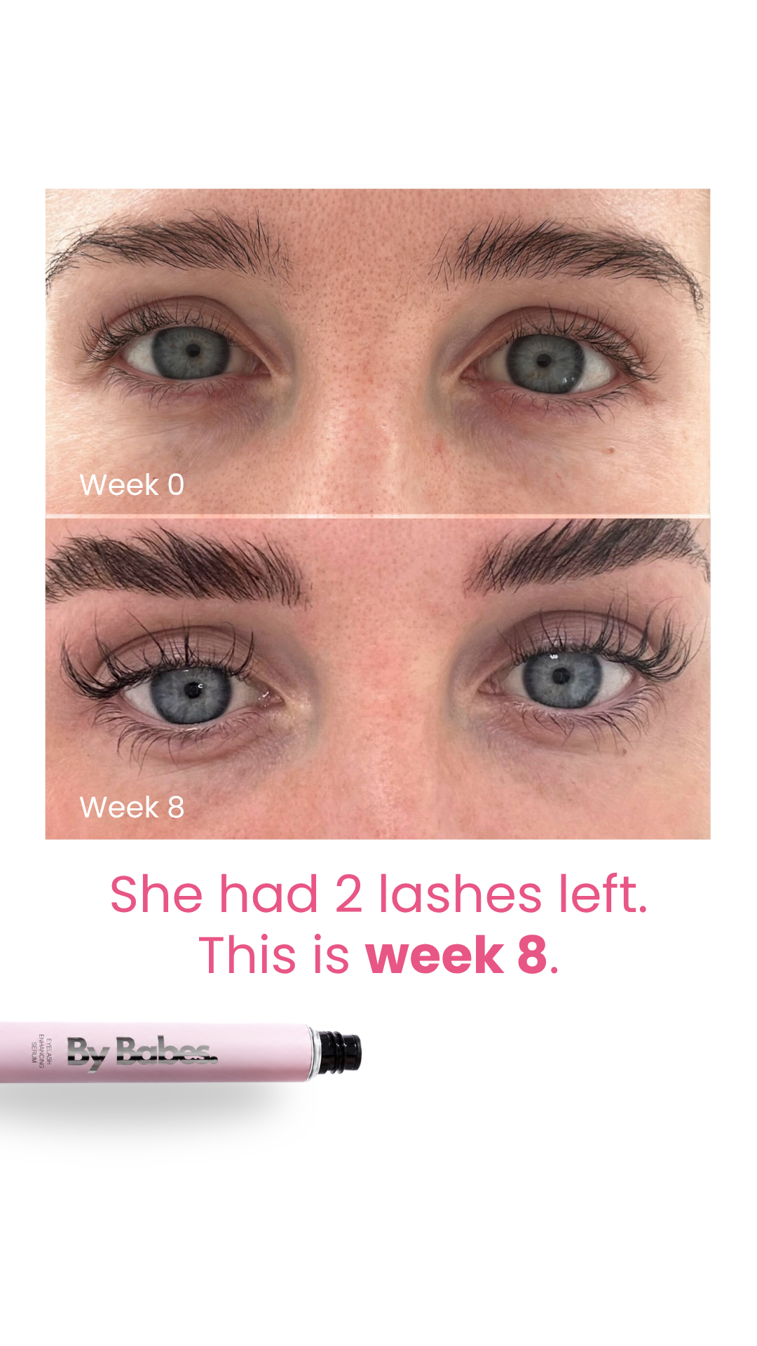 By Babes Facebook ad: Your 8-Week Lash Comeback