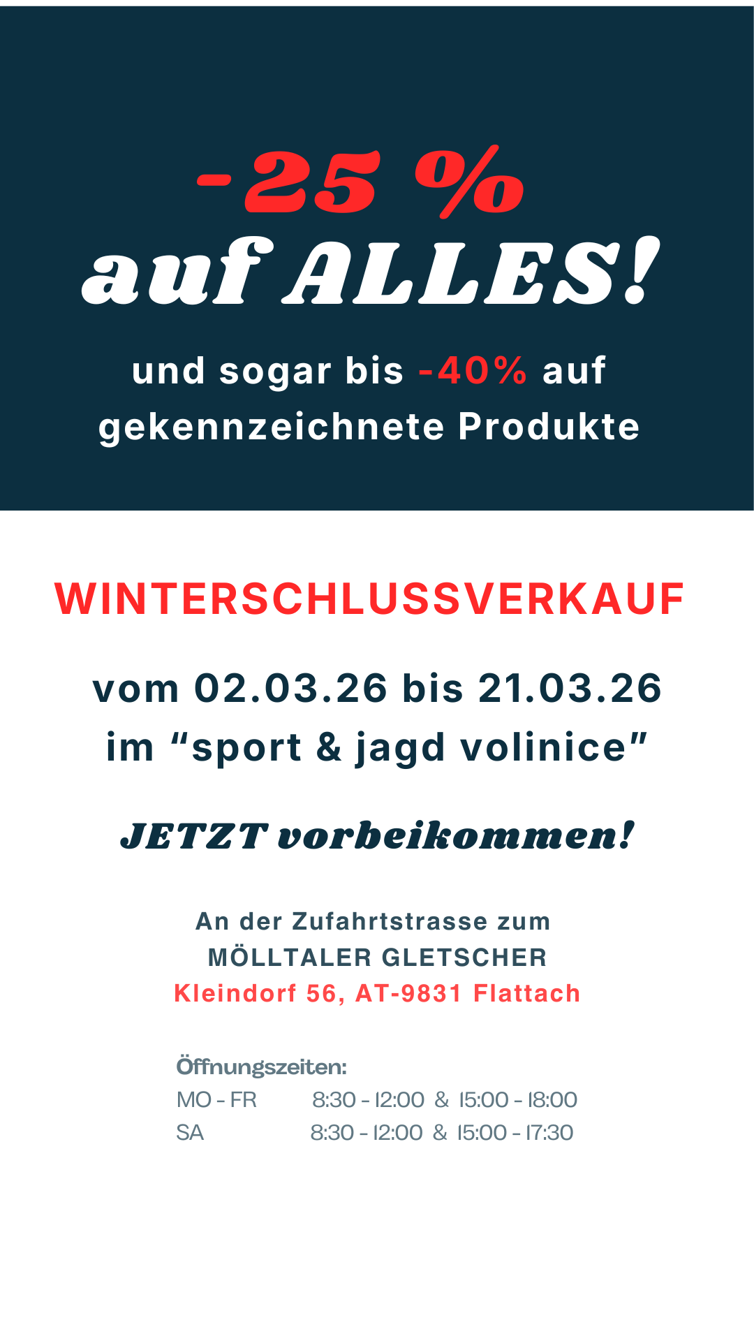 Sport & Jagd volinice Facebook ad