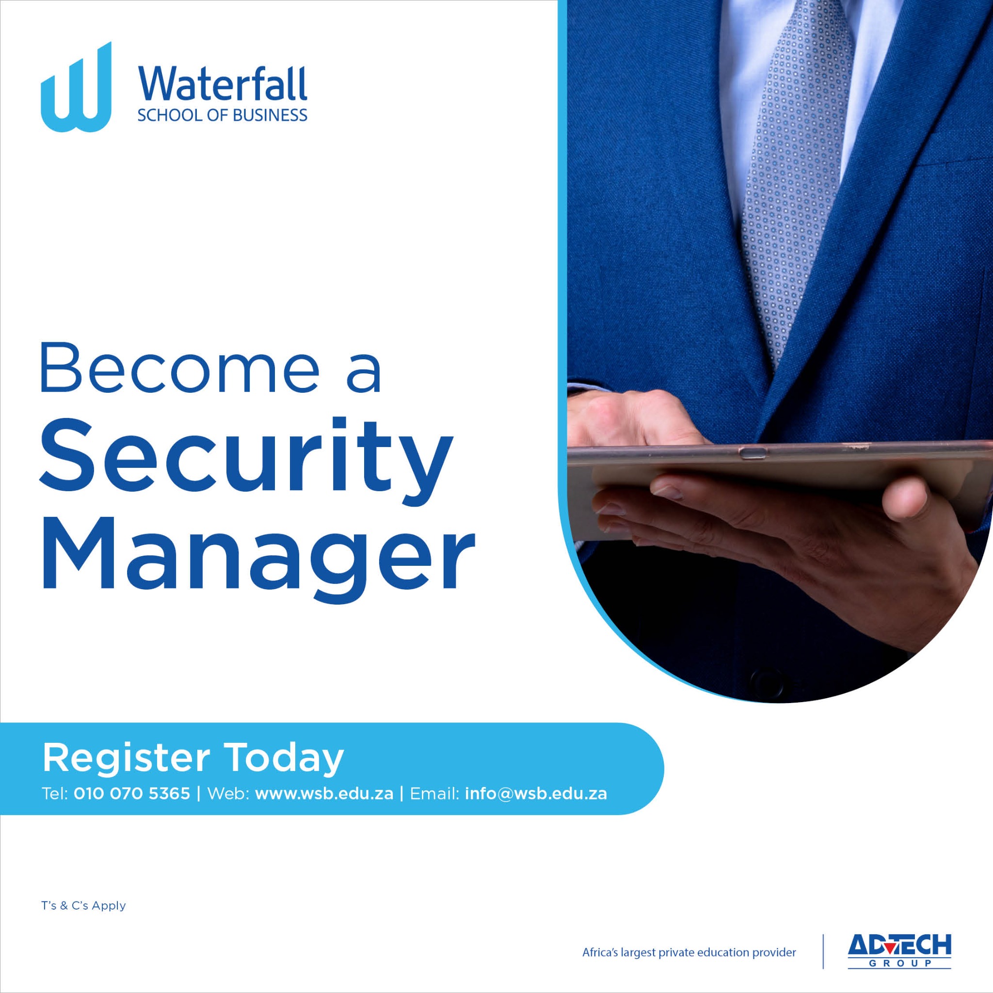 Waterfall School of Business Facebook ad