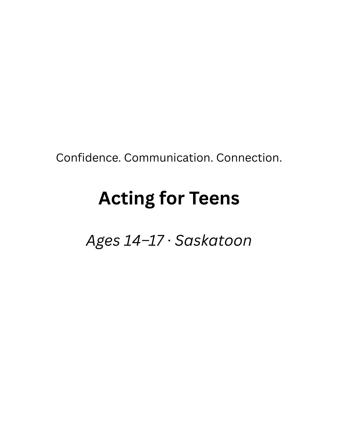 Blackbox Academy Facebook ad: Acting Classes for Teens 14-17