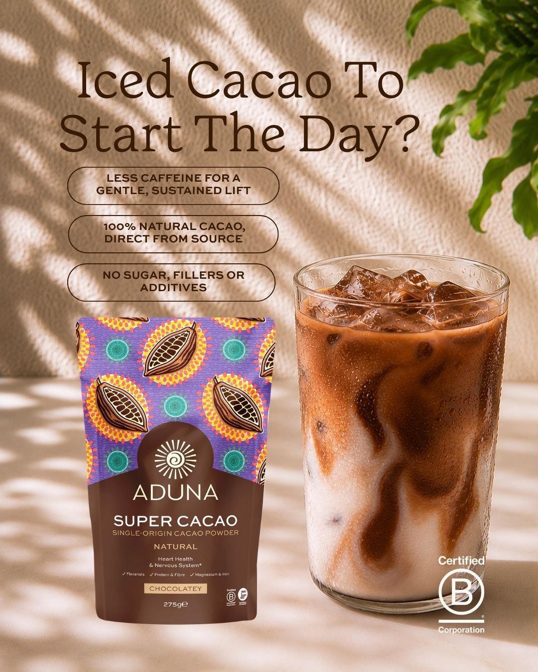 Aduna Facebook ad: Feel naturally energised.