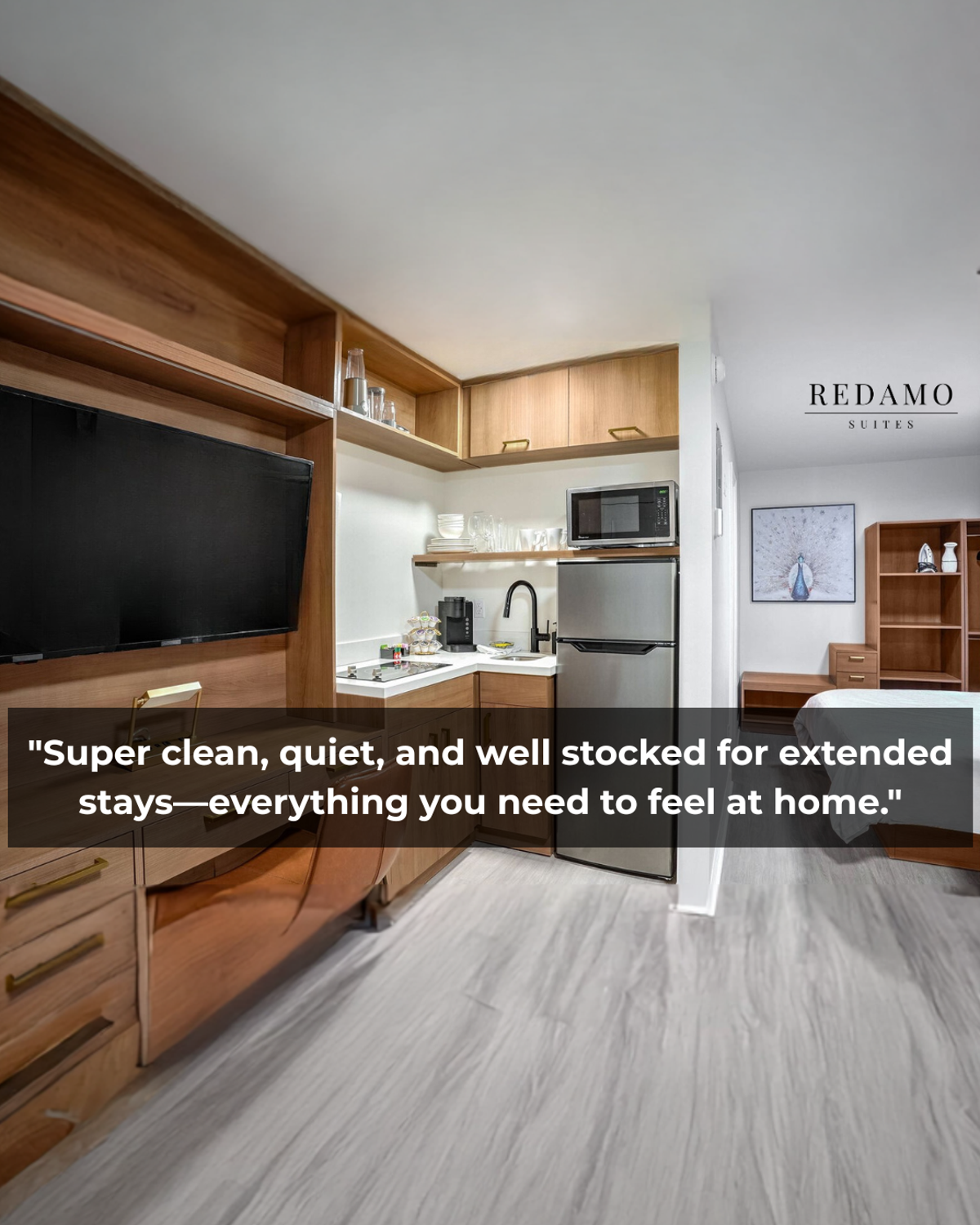 Redamo Suites Facebook ad from May 15, 2026