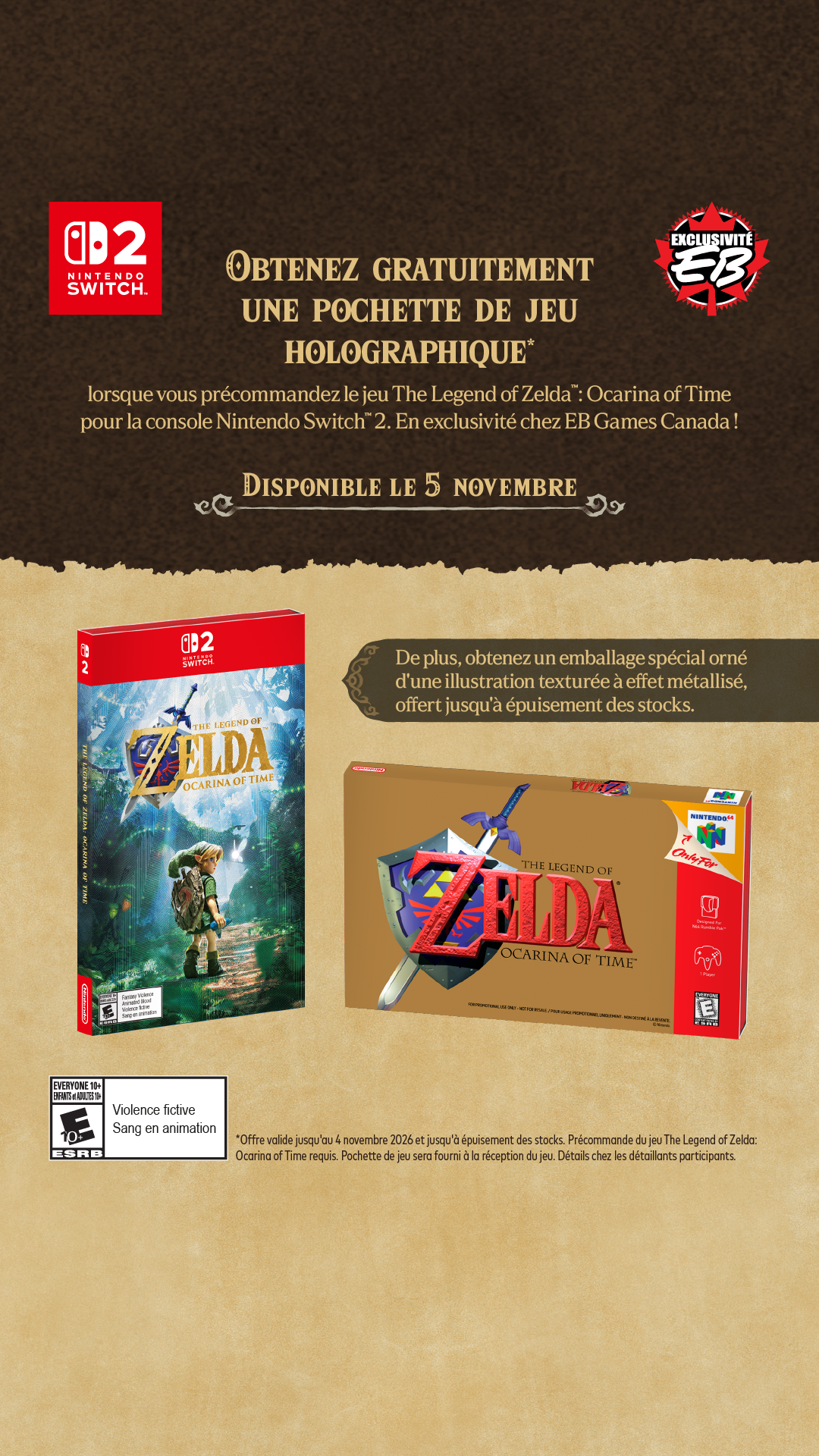 Nintendo of Canada Facebook ad: Exclusivité EB Games