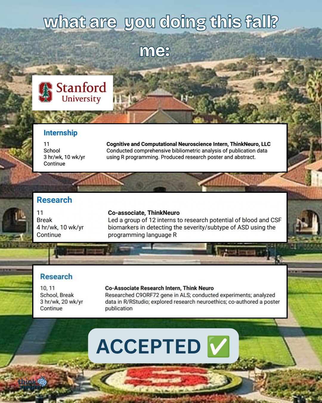 Think Neuro Facebook ad: Comment IVY to receive the application to the…
