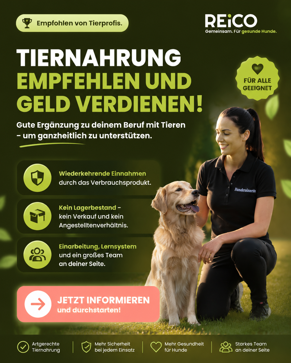 Hundemahlzeit.de Facebook ad: Ab 1. Tag Zusatzverdienst und bei uns im Team erfolgreich…