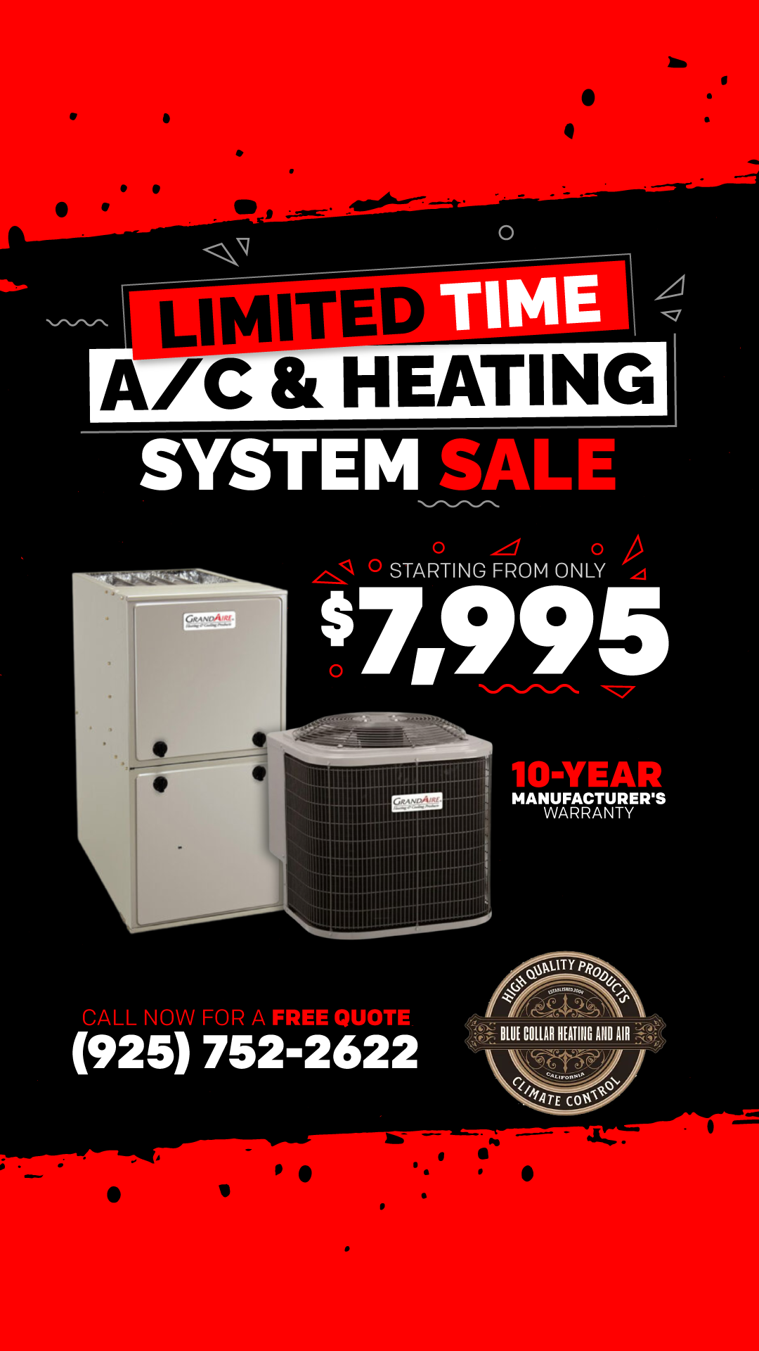 Blue Collar Heating And Air Facebook ad from Feb 18, 2026