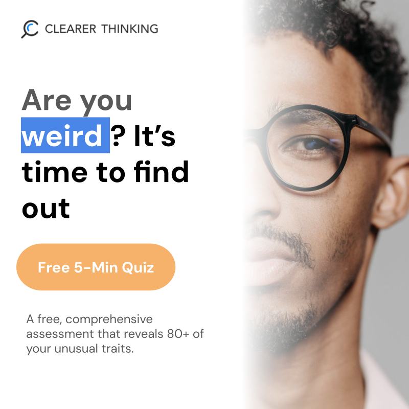 ClearerThinking.org Facebook ad: Discover Your Rare Traits
