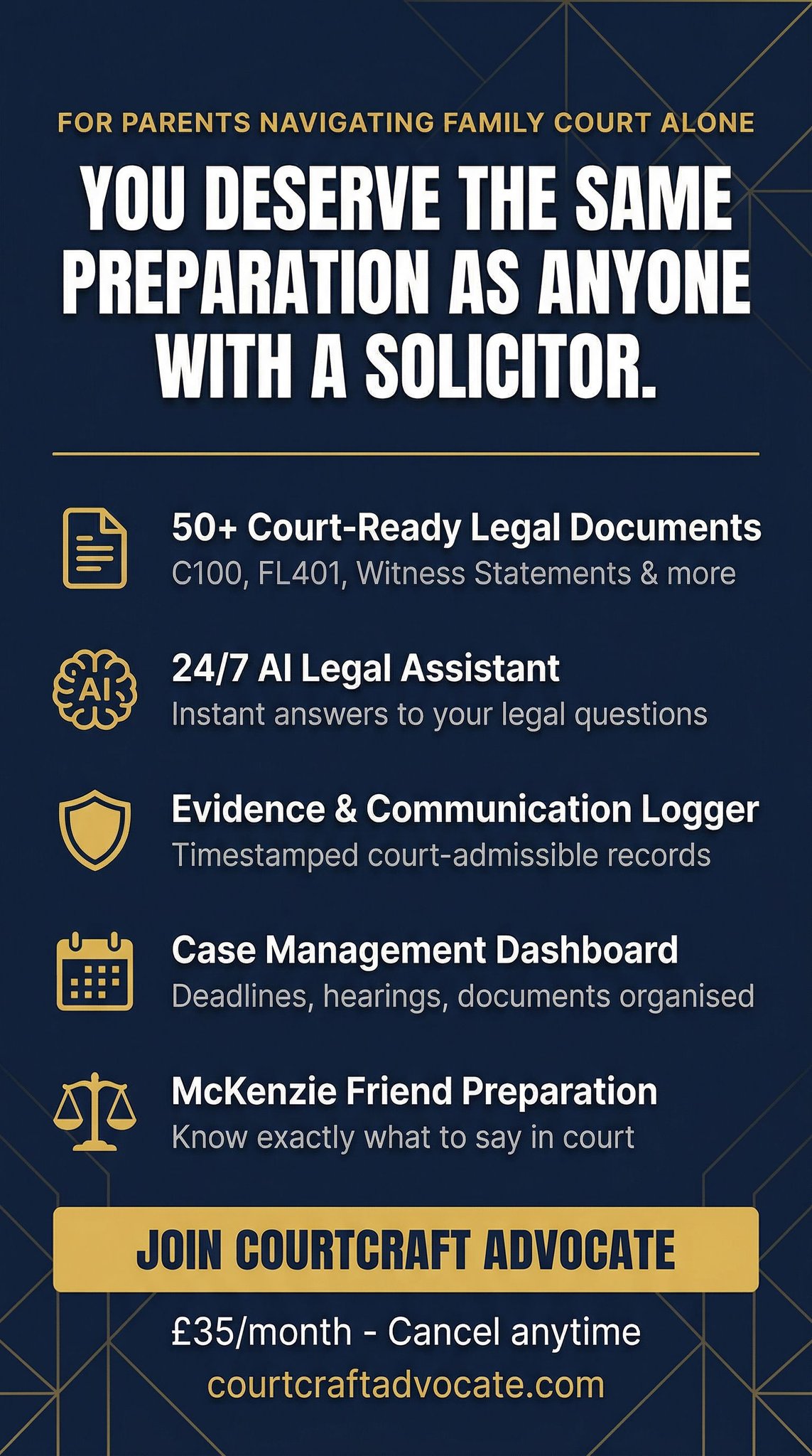 Court Craft Advocate Facebook ad from Apr 25, 2026