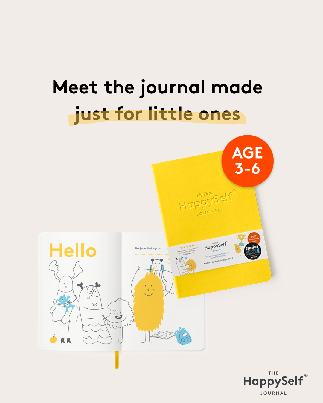 HappySelf Journal Facebook ad: Give your 3-6-year-old a gentle way to understand…