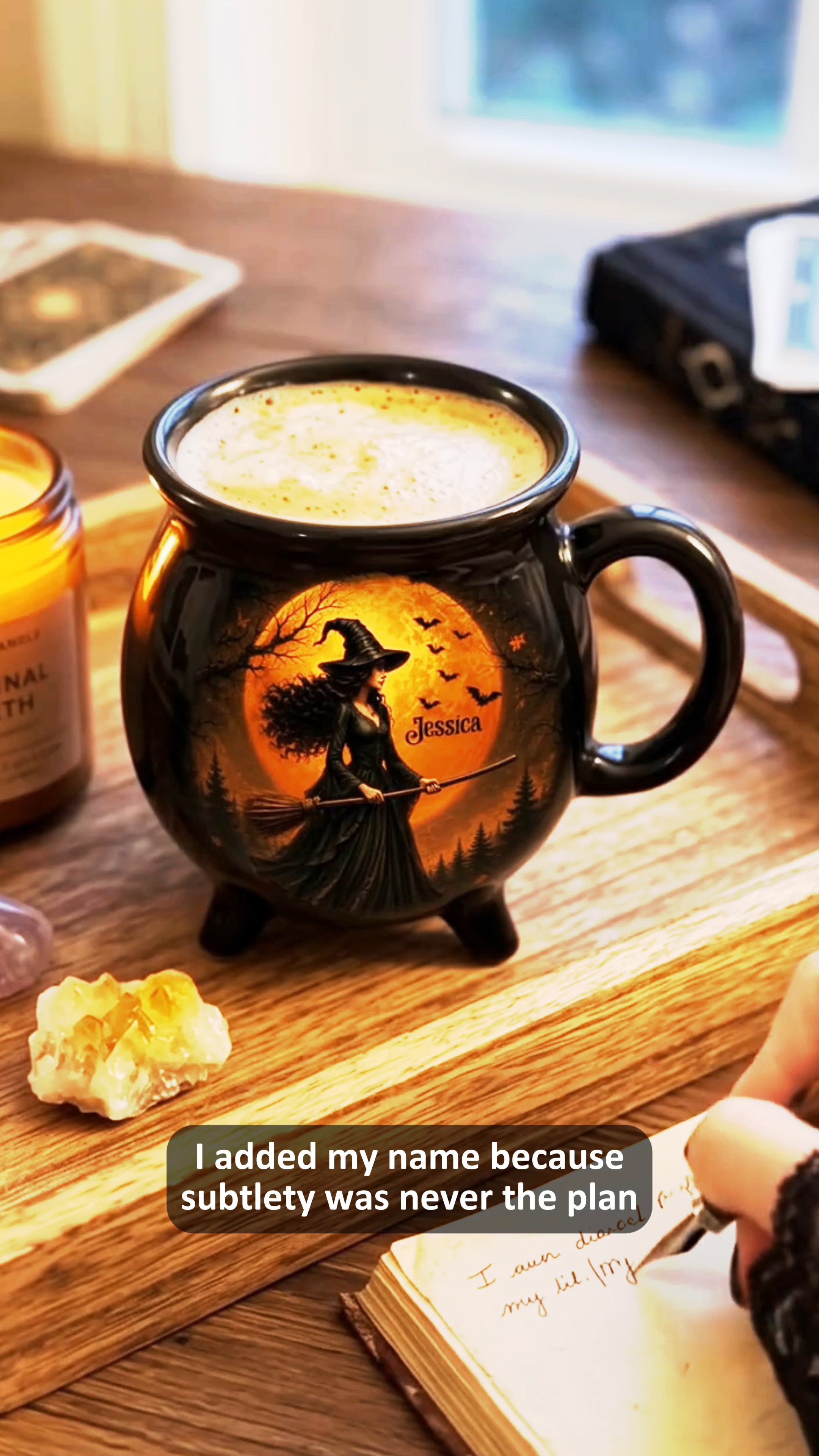 Wander Prints Unique Gift Facebook ad: Enjoy your spooky wicked brew with a cute personalized…
