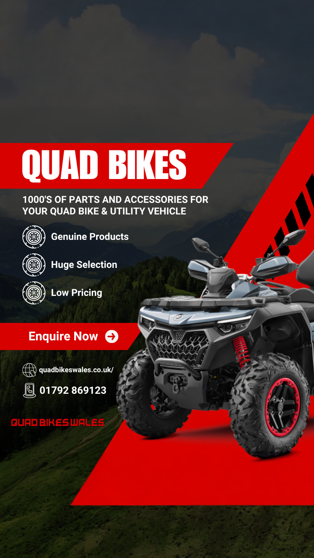 Quad Bikes Wales Facebook ad: Enquire Today