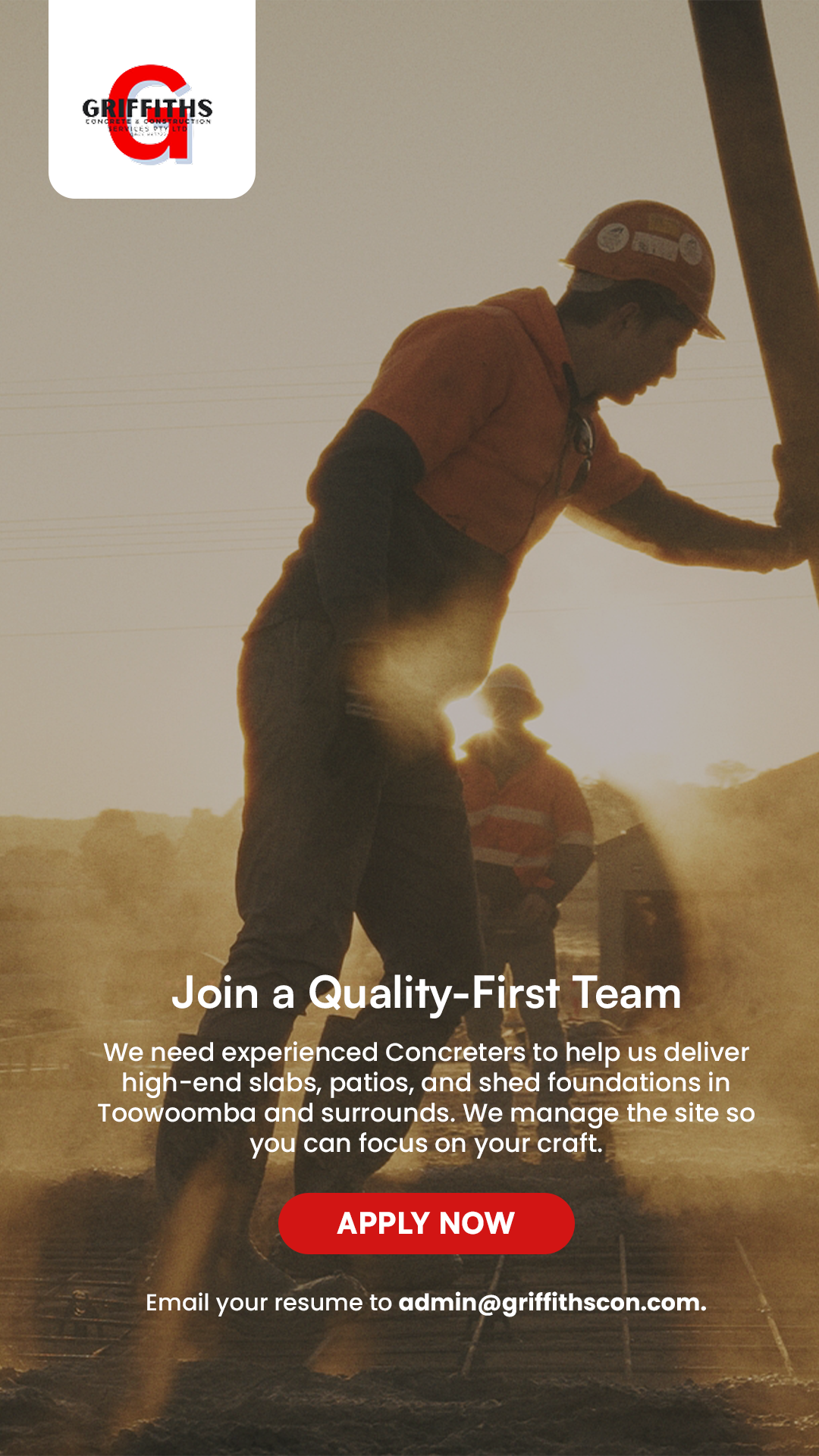 Griffiths Concrete & Construction Services PTY LTD Facebook ad