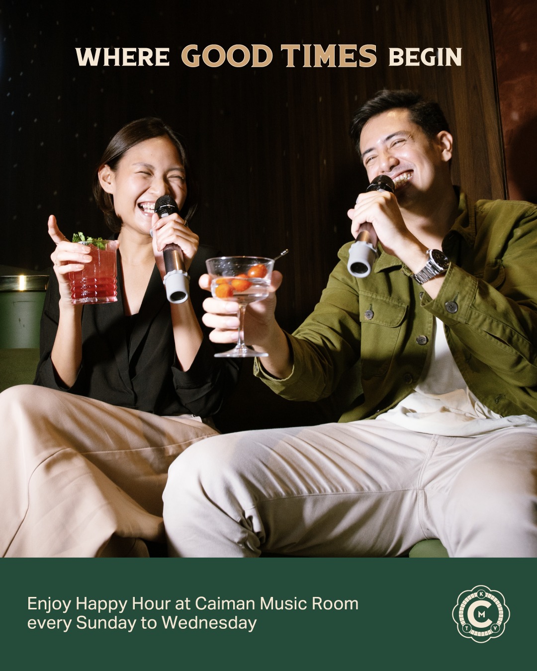 Caiman Music Room Facebook ad: Have a midday break away from the stress…