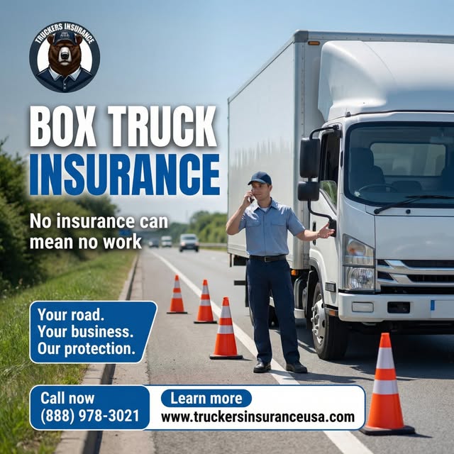 Truckers Insurance USA Facebook ad: Operating a box truck without insurance can lead…