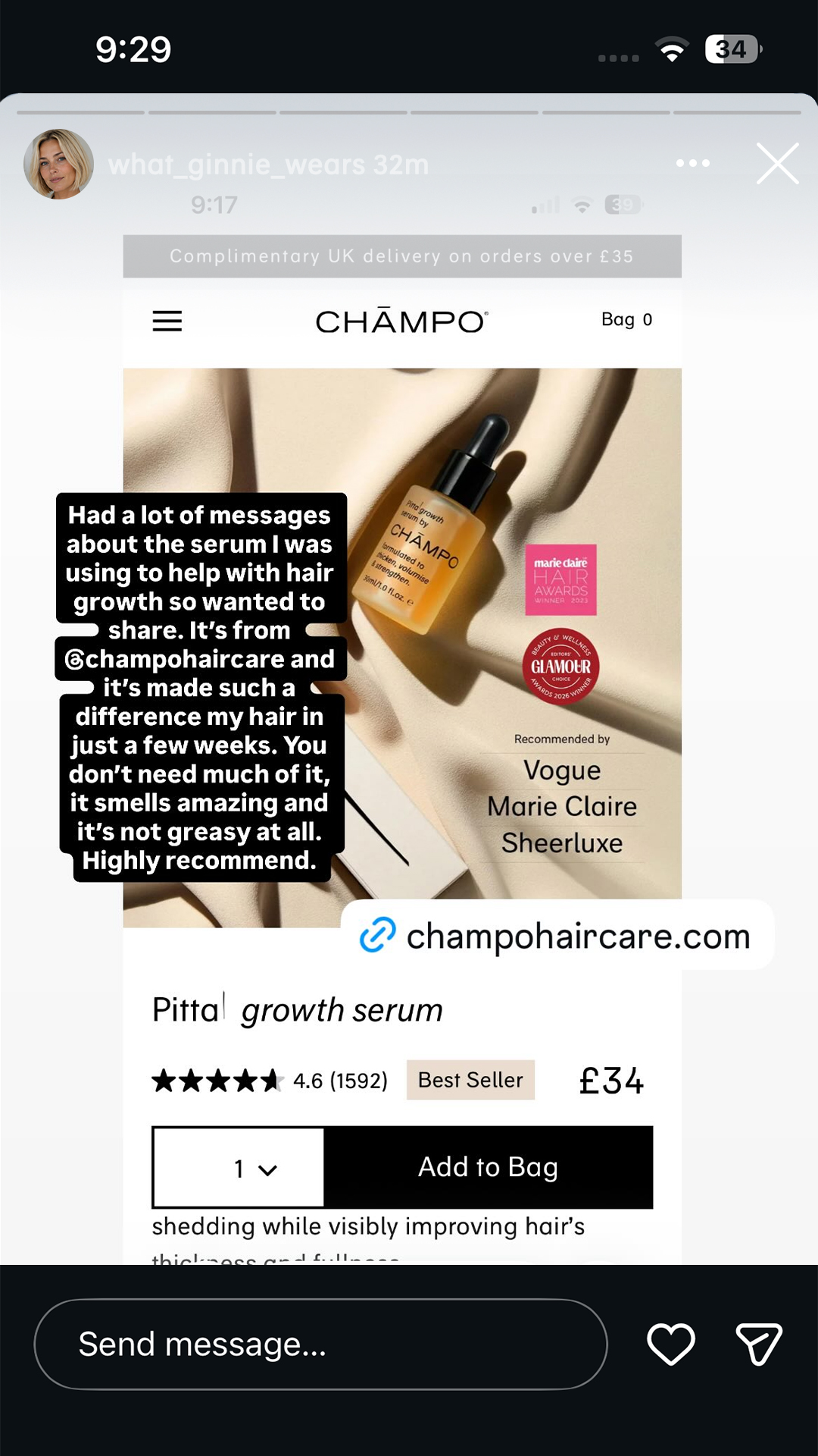 Chāmpo Haircare Facebook ad