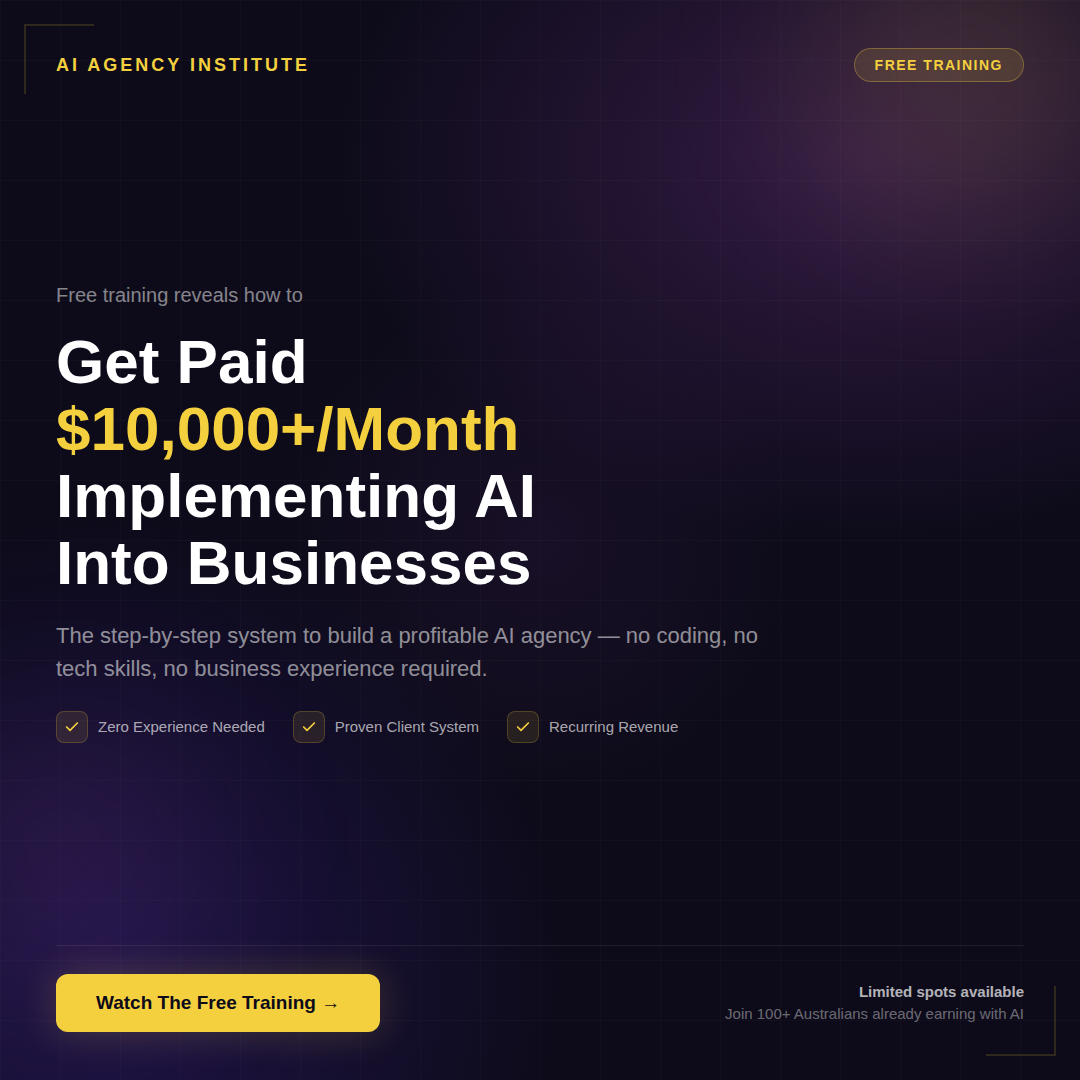 AI Agency Institute Facebook ad