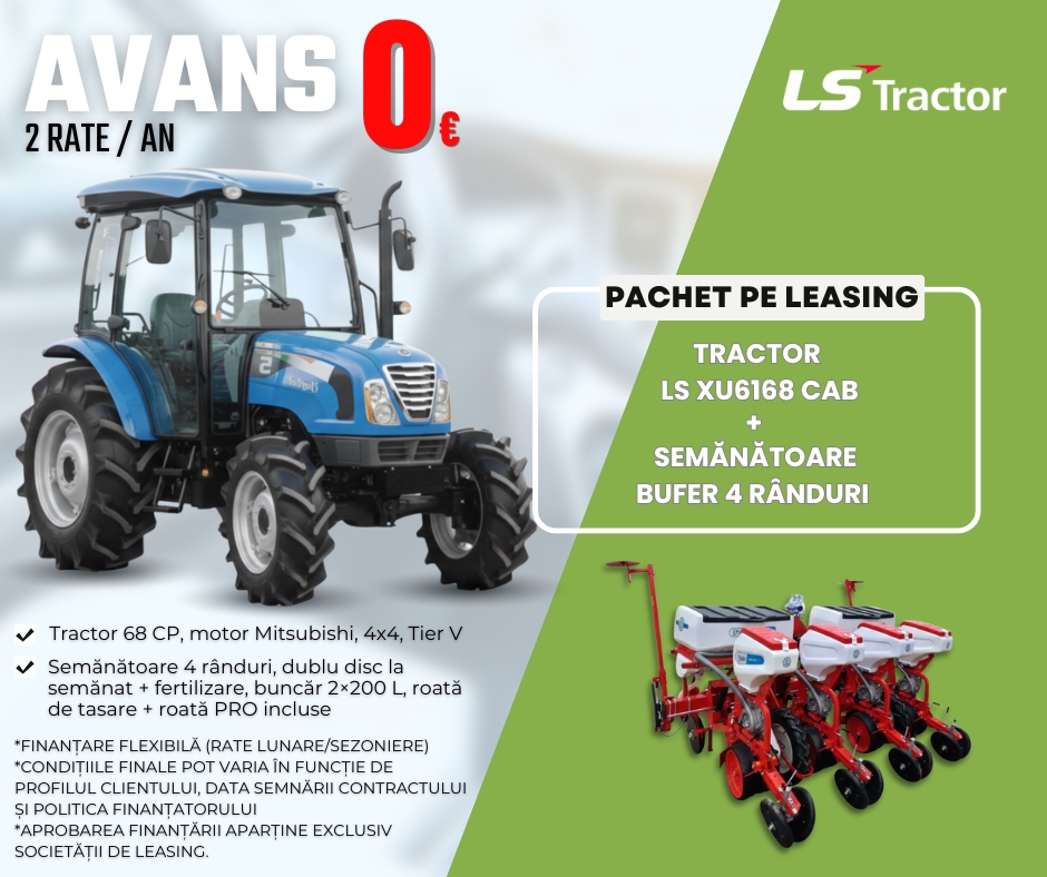 Magazia Lu' Costică Facebook ad: Pachet pe leasing Tractor LS + semănătoare Bufer