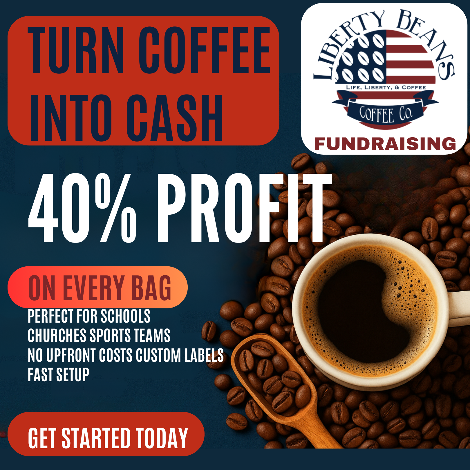 Liberty Beans Coffee Company Facebook ad