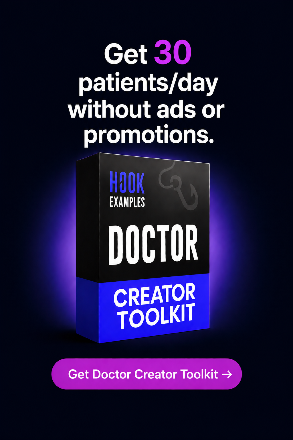 Hook Examples Facebook ad: Get Patients from Reels