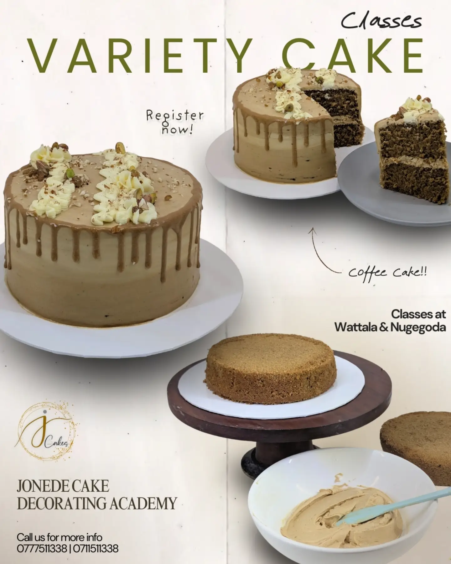 Jonede Cakes & Creations Facebook ad: THE VARIETY CAKE COURSE